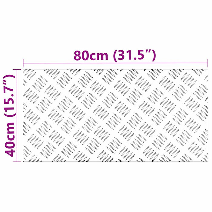 Dischi Quadrati 4 pcs Argento 80 x 40 cm Alluminio 4104334