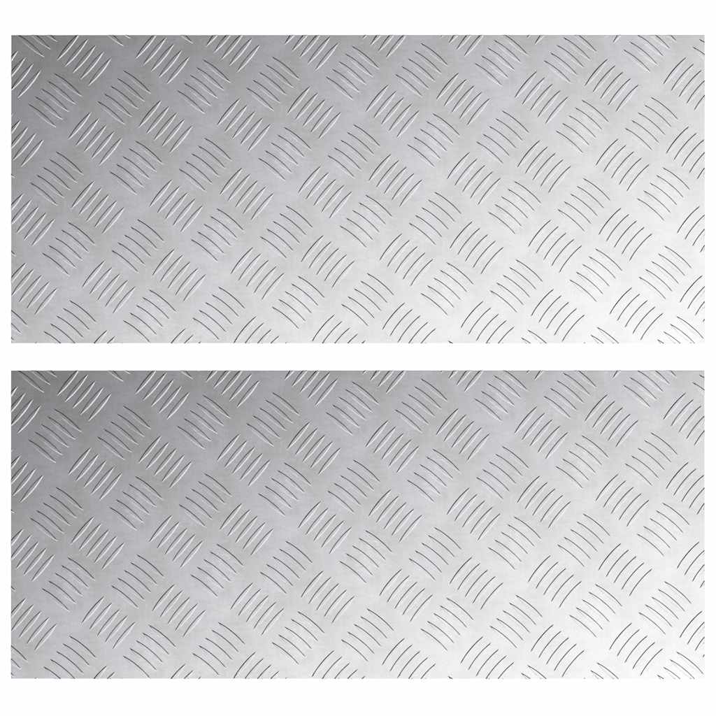 Dischi Quadrati 2 pcs Argento 90 x 40 cm Alluminio 4104335