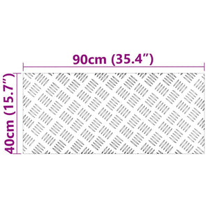 Dischi Quadrati 4 pcs Argento 90 x 40 cm Alluminio 4104336