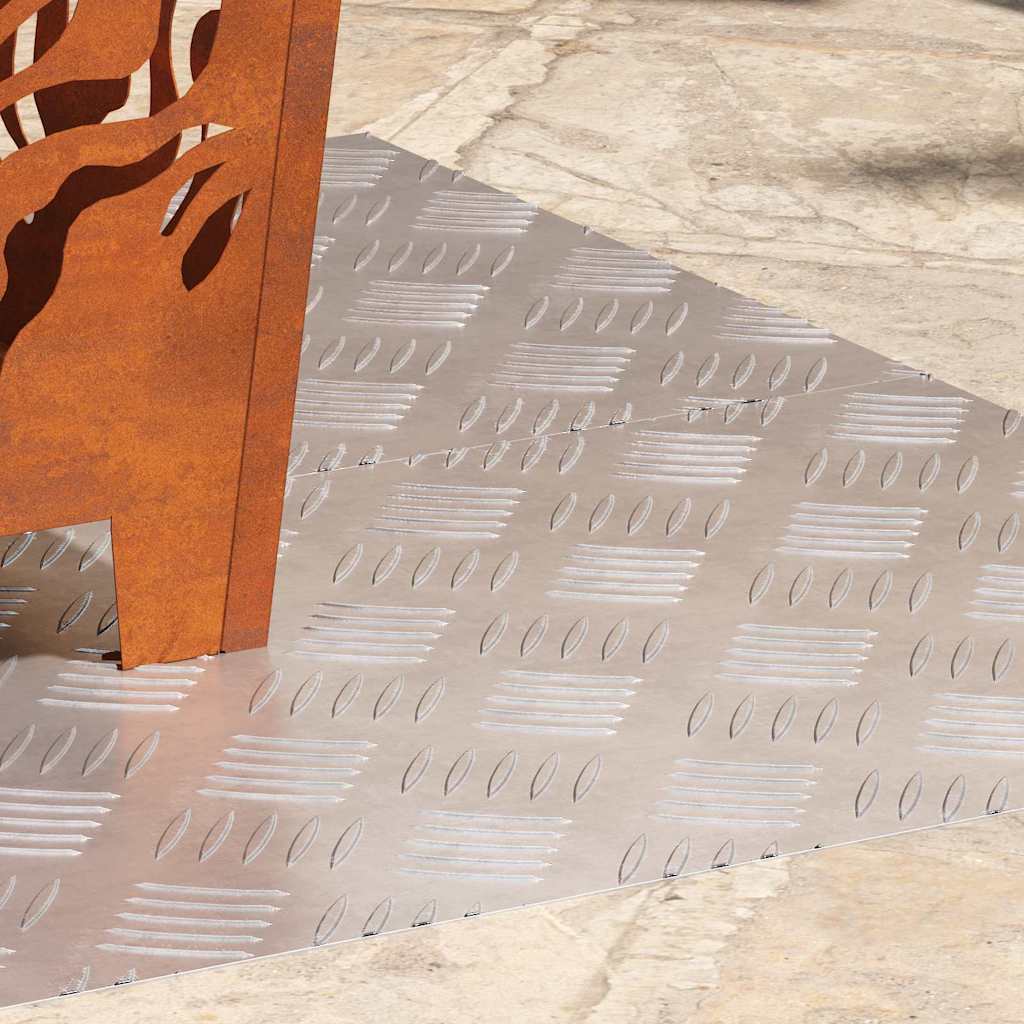 Dischi Quadrati 2 pcs Argento 100 x 40 cm Alluminio 4104341