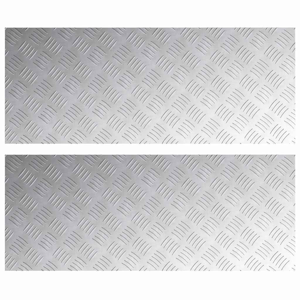 Dischi Quadrati 2 pcs Argento 100 x 40 cm Alluminio 4104341