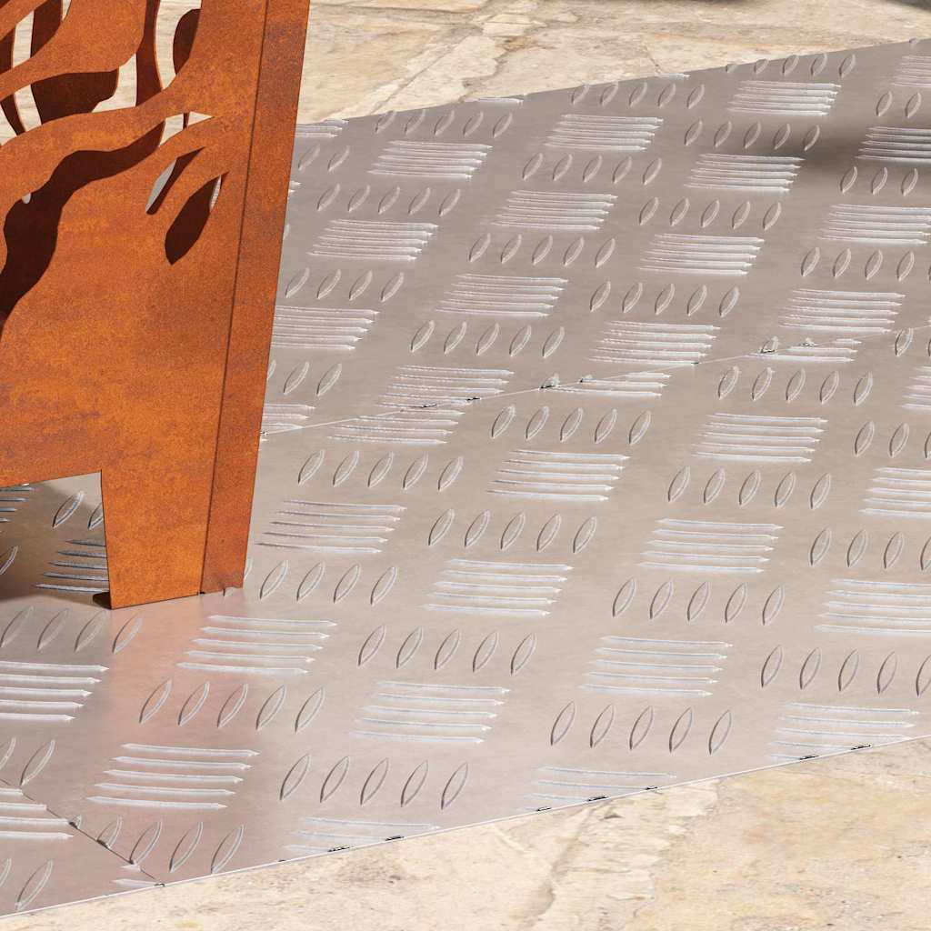 Dischi Quadrati 4 pcs Argento 100 x 40 cm Alluminio 4104342