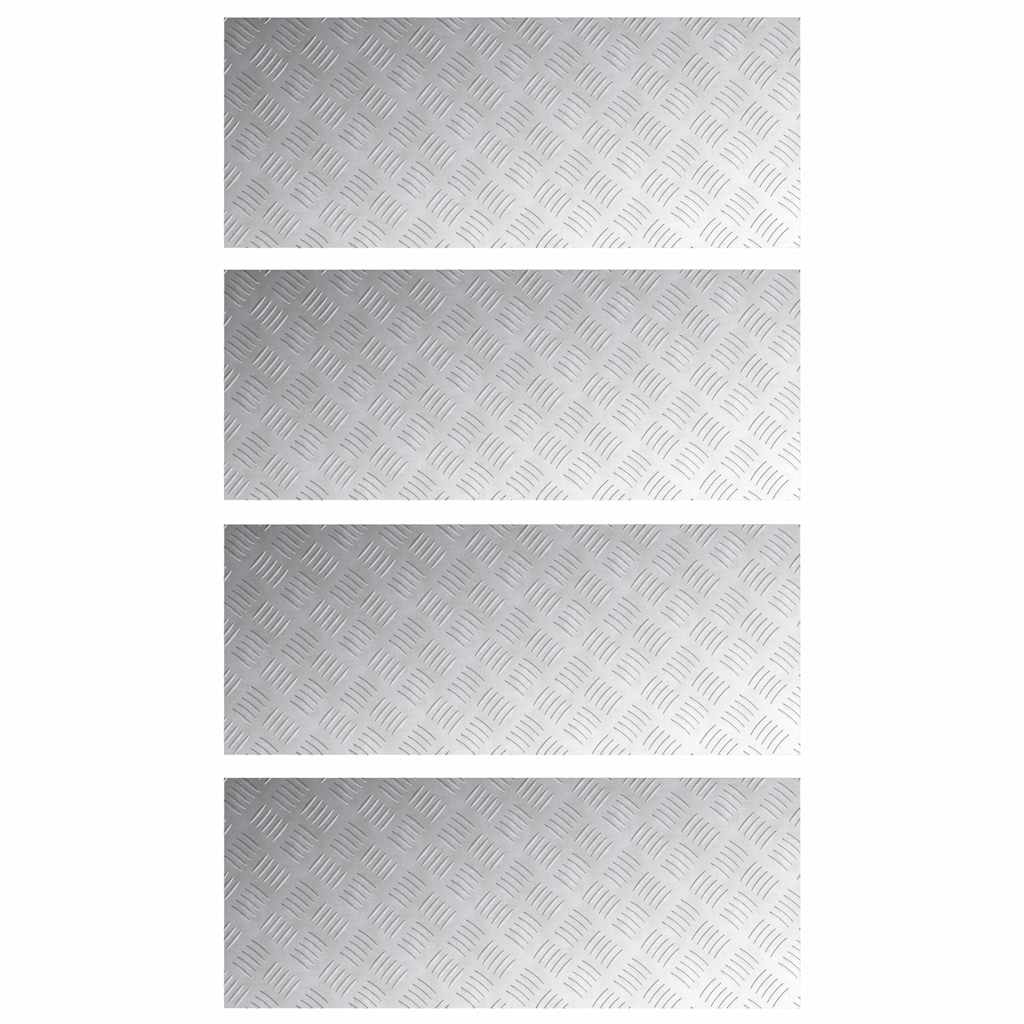 Dischi Quadrati 4 pcs Argento 100 x 40 cm Alluminio 4104342
