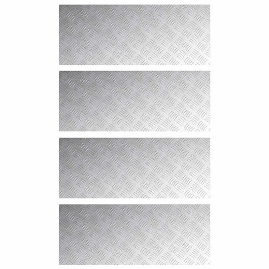 Dischi Quadrati 4 pcs Argento 100 x 40 cm Alluminio 4104342