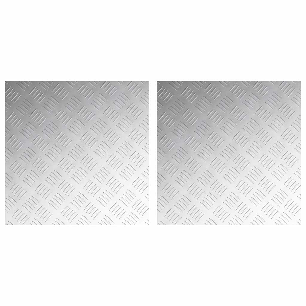 Dischi Quadrati 2 pcs Argento 50 x 50 cm Alluminio 4104343