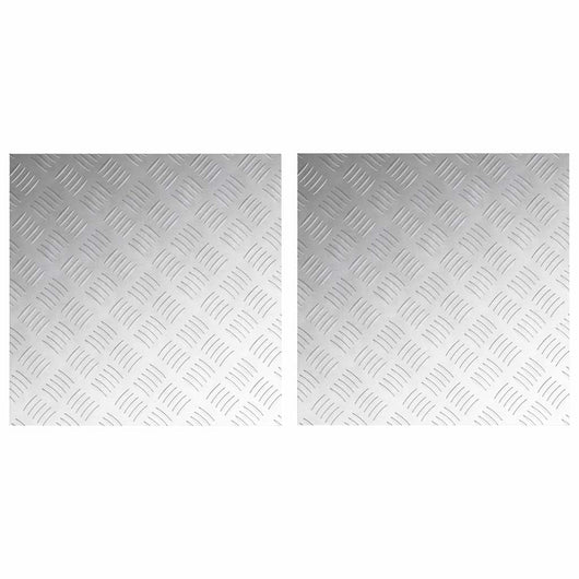 Dischi Quadrati 2 pcs Argento 50 x 50 cm Alluminio 4104343
