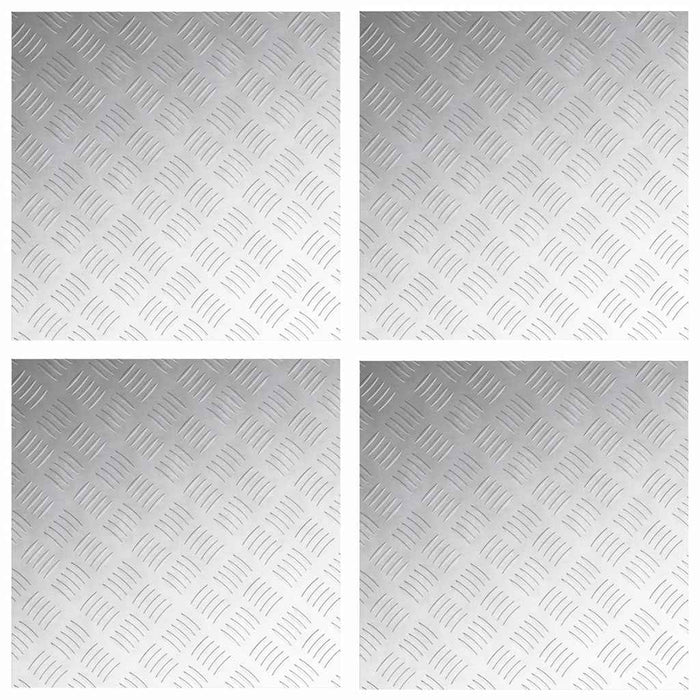 Dischi Quadrati 4 pcs Argento 50 x 50 cm Alluminio 4104344