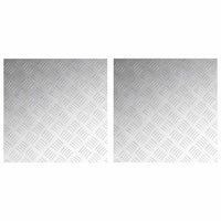 Dischi Quadrati 2 pcs Argento 50 x 50 cm Alluminio 4104345