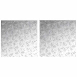 Dischi Quadrati 2 pcs Argento 50 x 50 cm Alluminio 4104345