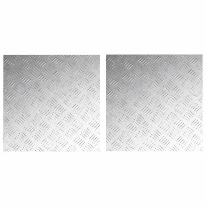 Dischi Quadrati 2 pcs Argento 50 x 50 cm Alluminio 4104345