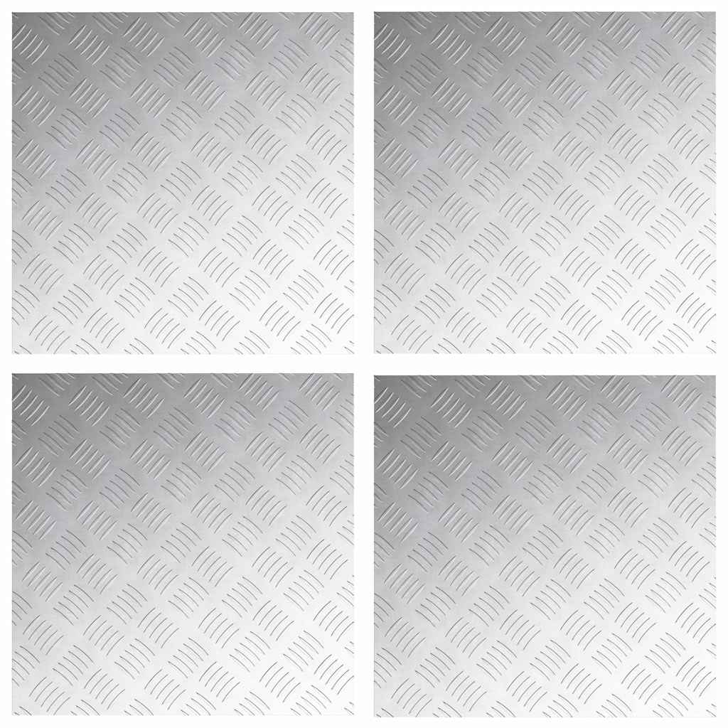 Dischi Quadrati 4 pcs Argento 50 x 50 cm Alluminio 4104346
