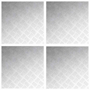Dischi Quadrati 4 pcs Argento 50 x 50 cm Alluminio 4104346