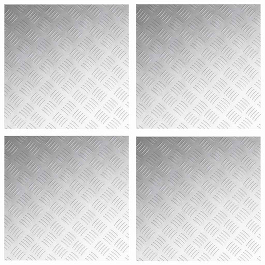 Dischi Quadrati 4 pcs Argento 50 x 50 cm Alluminio 4104346