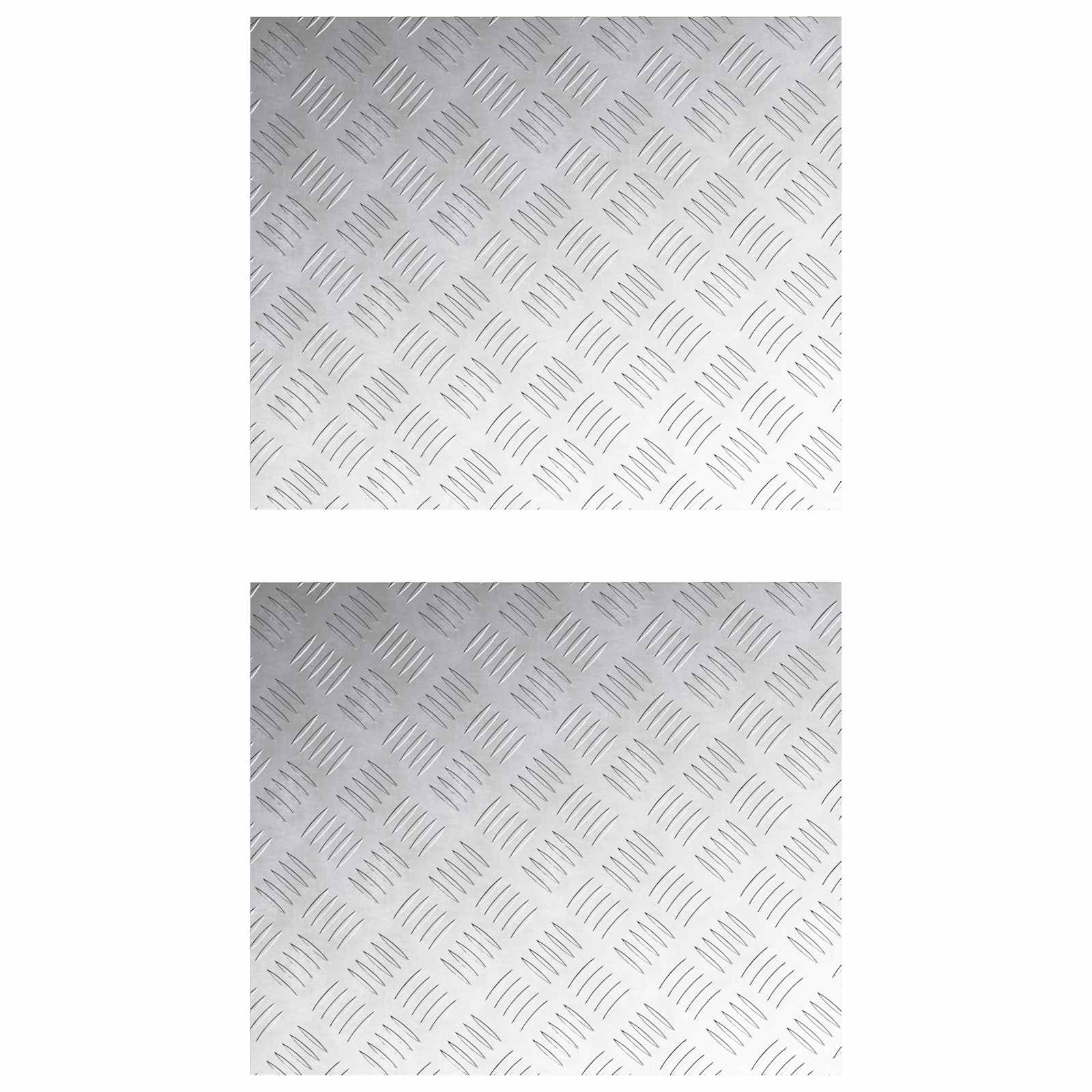 Dischi Quadrati 2 pcs Argento 60 x 50 cm Alluminio 4104347