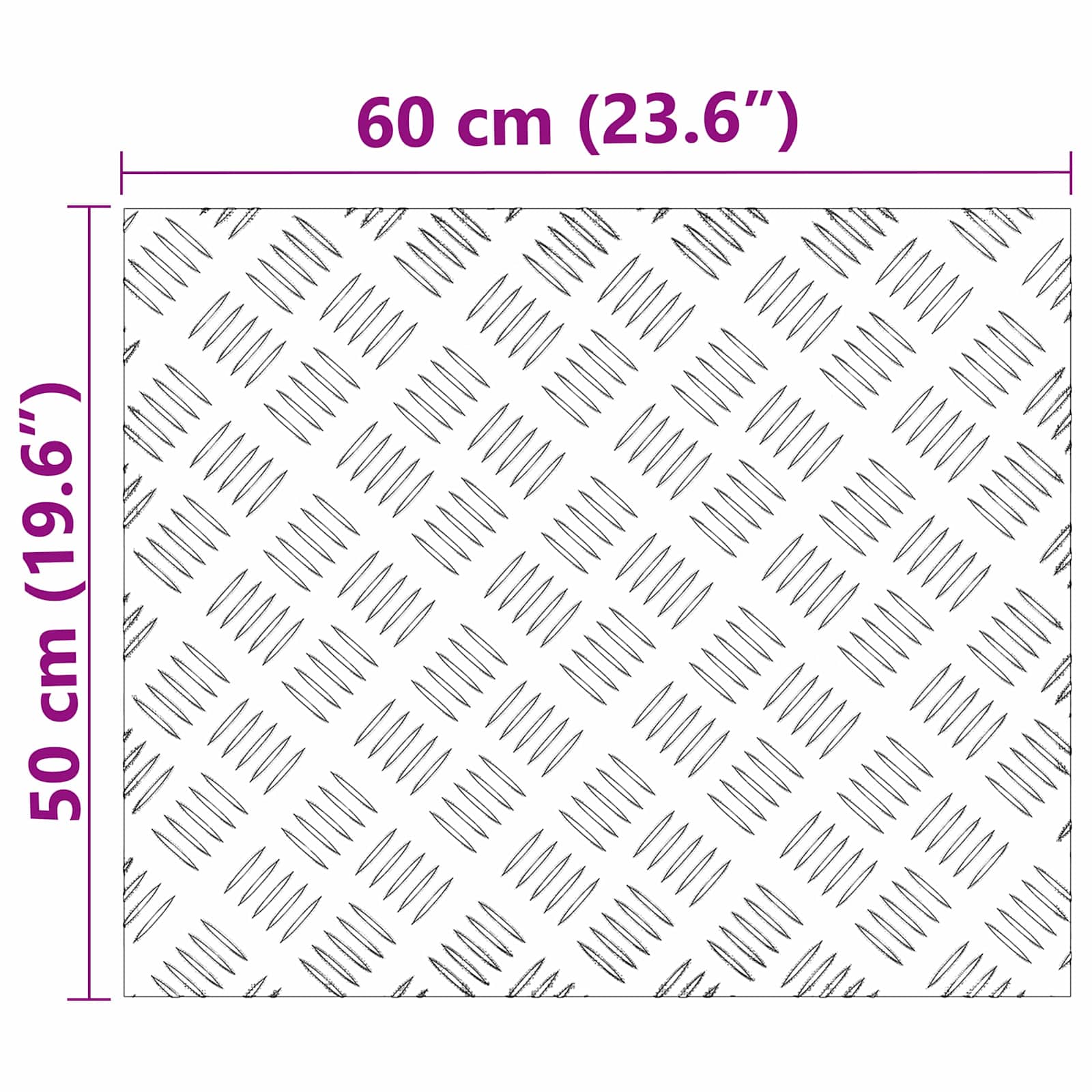 Dischi Quadrati 2 pcs Argento 60 x 50 cm Alluminio 4104347