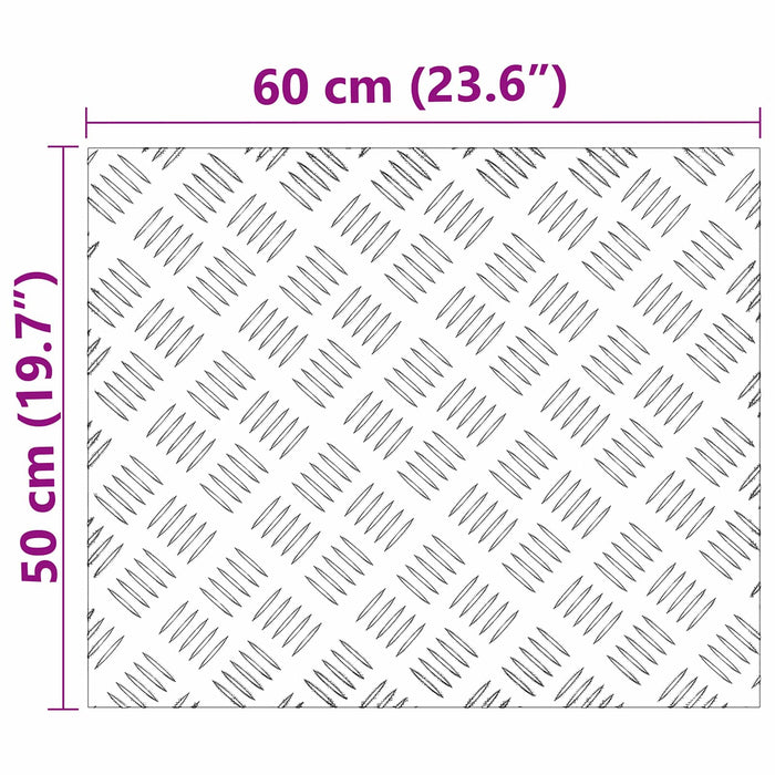 Dischi Quadrati 4 pcs Argento 60 x 50 cm Alluminio 4104348