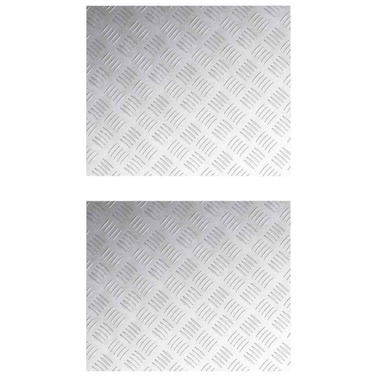 Dischi Quadrati 2 pcs Argento 60 x 50 cm Alluminio 4104349
