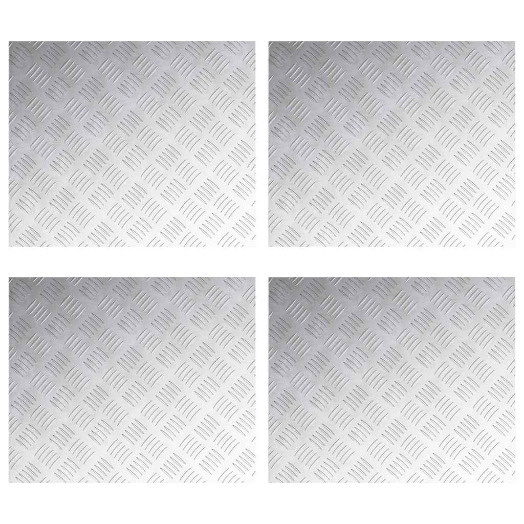 Dischi Quadrati 4 pcs Argento 60 x 50 cm Alluminio 4104350
