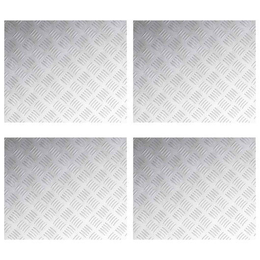 Dischi Quadrati 4 pcs Argento 60 x 50 cm Alluminio 4104350