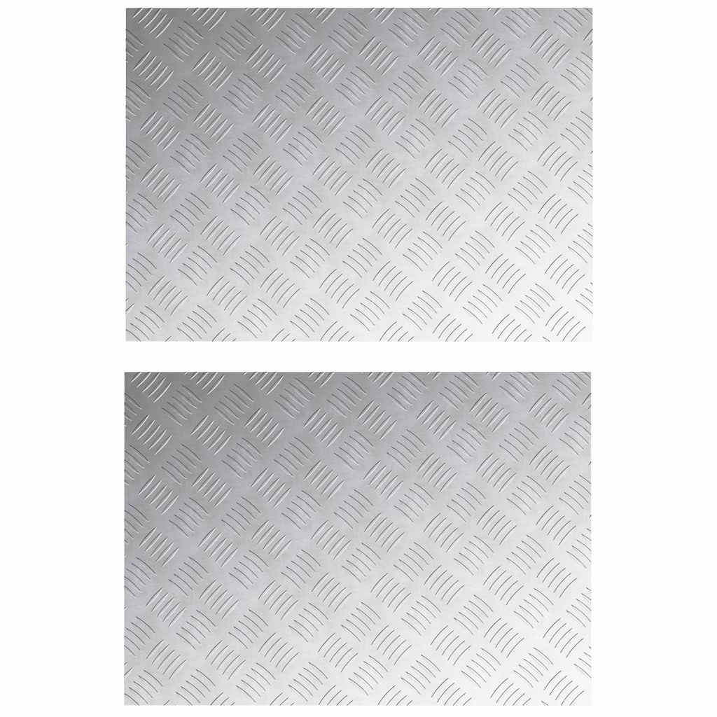 Dischi Quadrati 2 pcs Argento 70 x 50 cm Alluminio 4104351