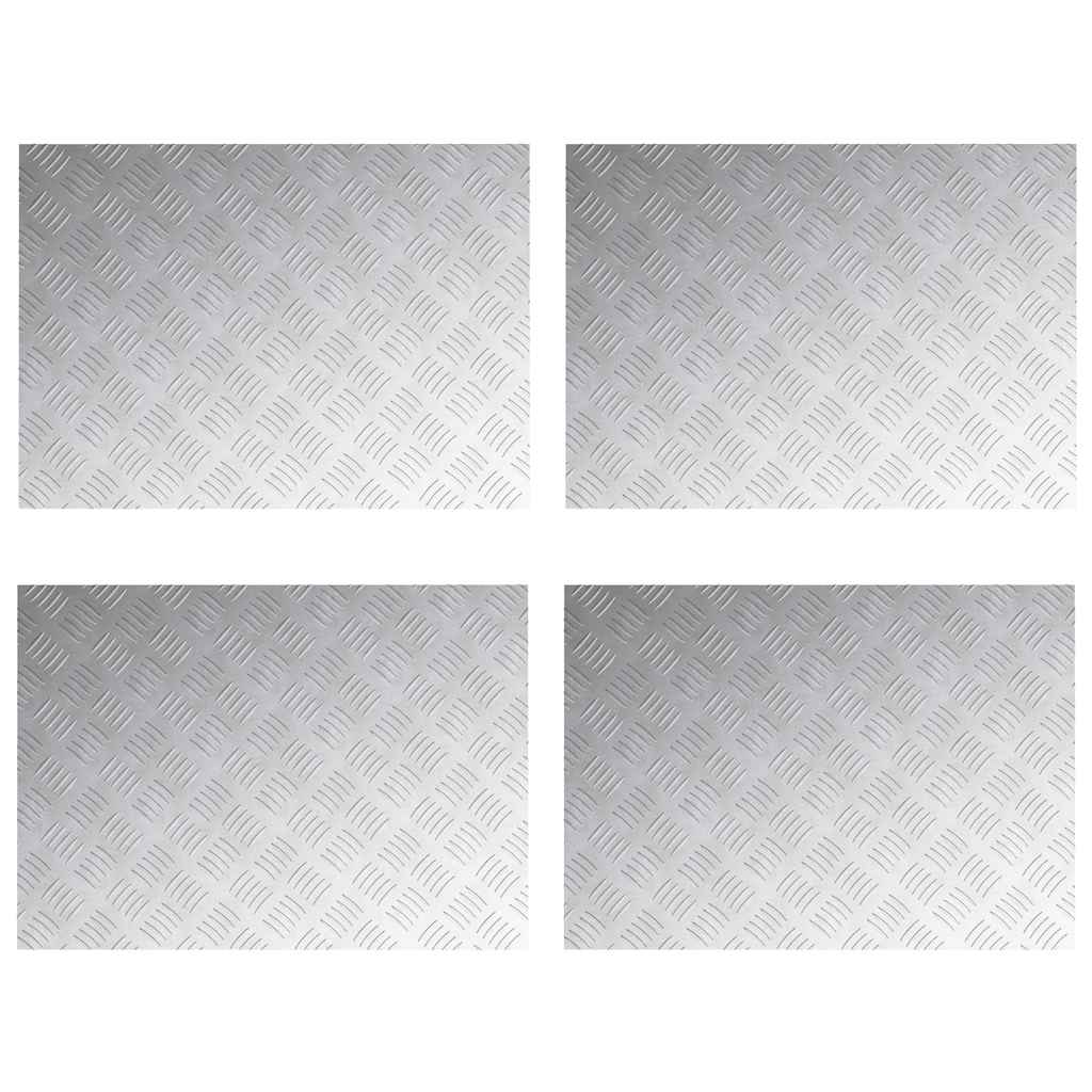 Dischi Quadrati 4 pcs Argento 70 x 50 cm Alluminio 4104352