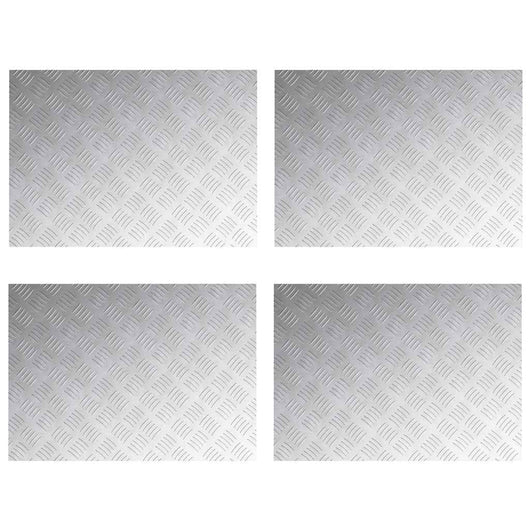 Dischi Quadrati 4 pcs Argento 70 x 50 cm Alluminio 4104352