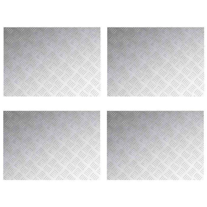 Dischi Quadrati 4 pcs Argento 70 x 50 cm Alluminio 4104354