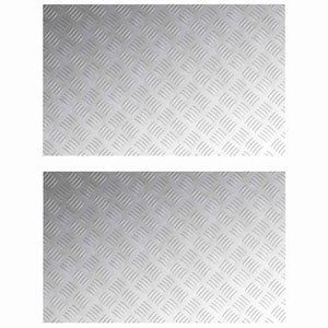 Dischi Quadrati 2 pcs Argento 80 x 50 cm Alluminio 4104355