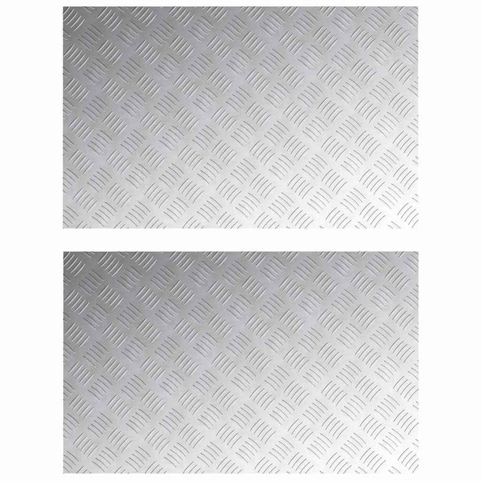 Dischi Quadrati 2 pcs Argento 80 x 50 cm Alluminio 4104355