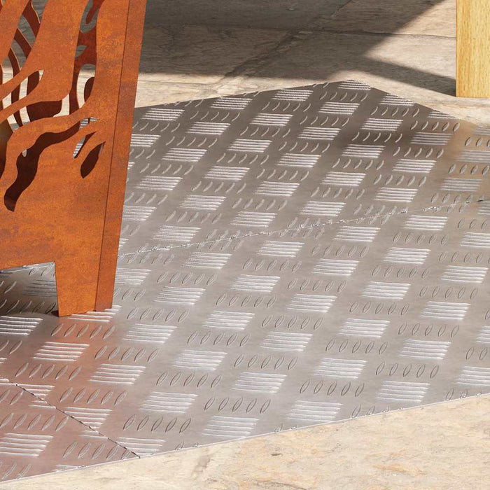 Dischi Quadrati 4 pcs Argento 80 x 50 cm Alluminio 4104356