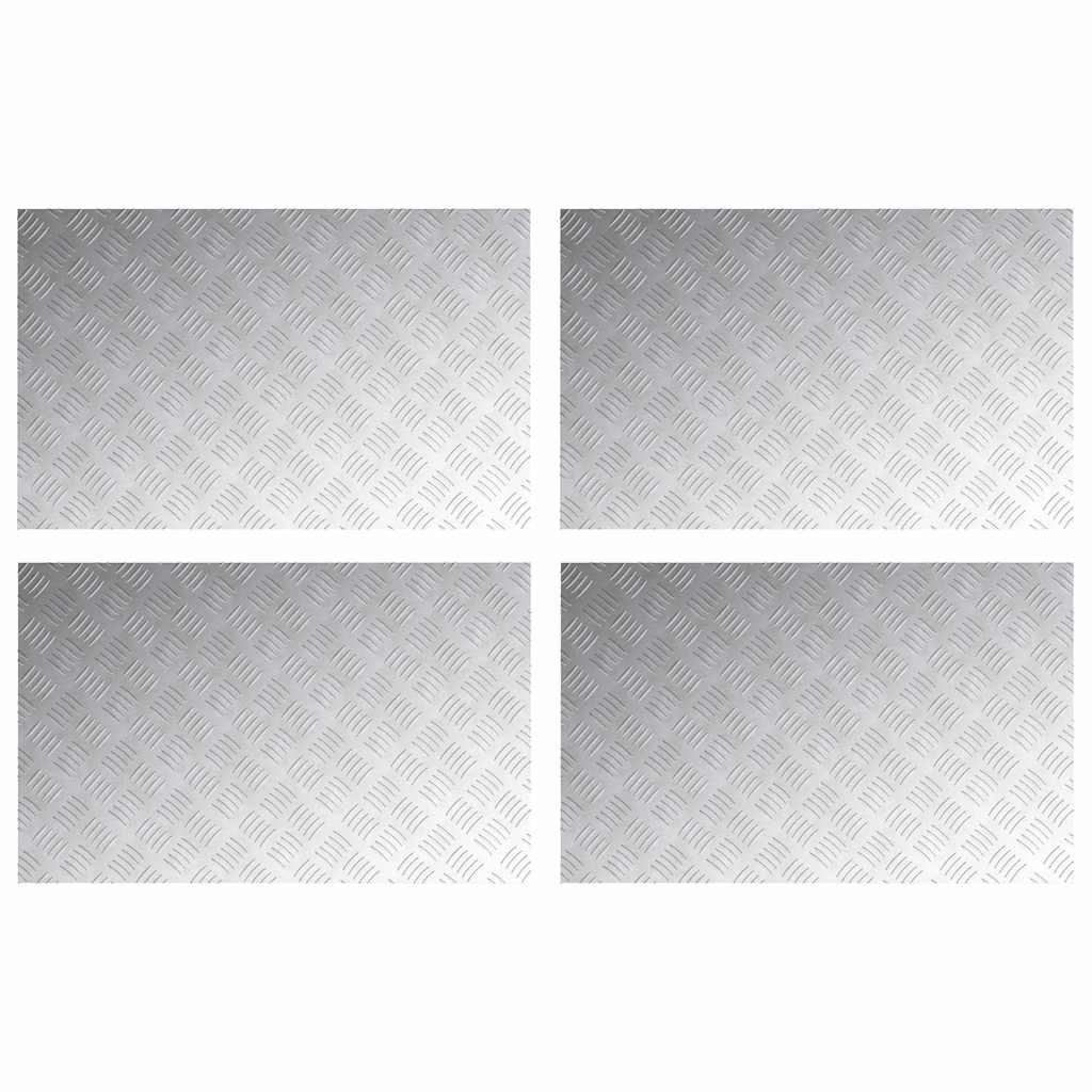 Dischi Quadrati 4 pcs Argento 80 x 50 cm Alluminio 4104356