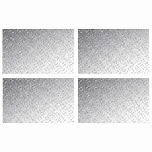 Dischi Quadrati 4 pcs Argento 80 x 50 cm Alluminio 4104356