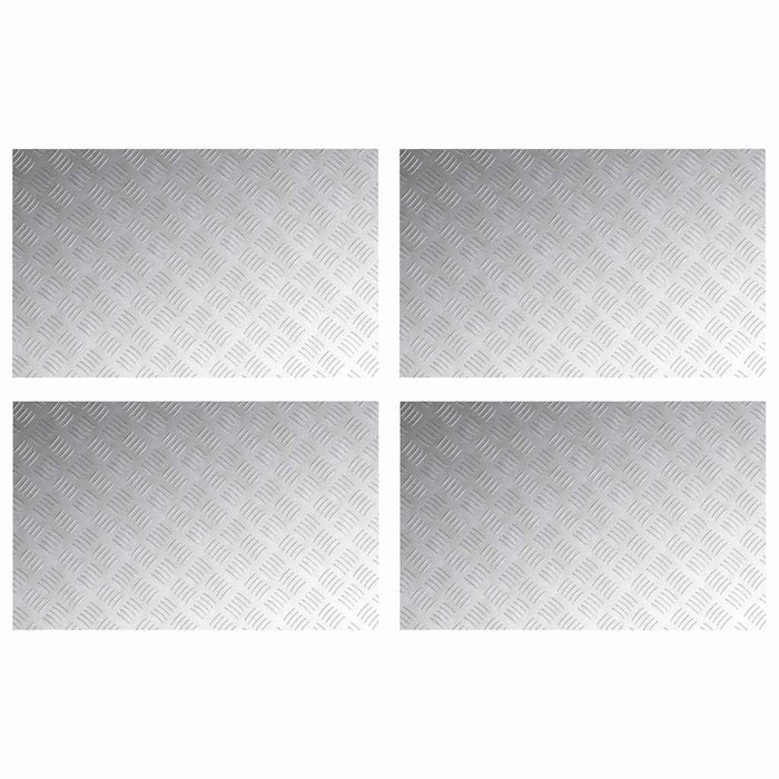 Dischi Quadrati 4 pcs Argento 80 x 50 cm Alluminio 4104356