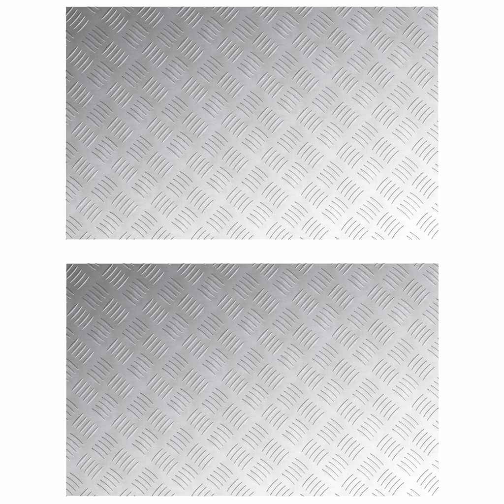 Dischi Quadrati 2 pcs Argento 80 x 50 cm Alluminio 4104357