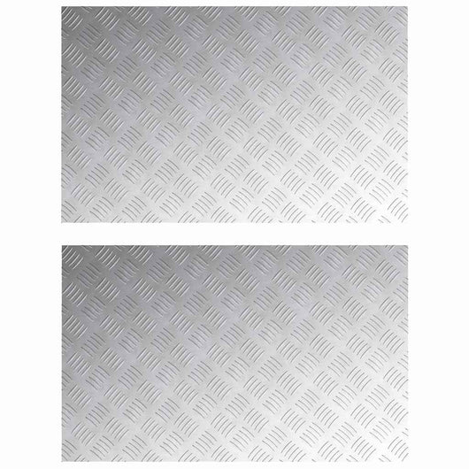 Dischi Quadrati 2 pcs Argento 80 x 50 cm Alluminio 4104357