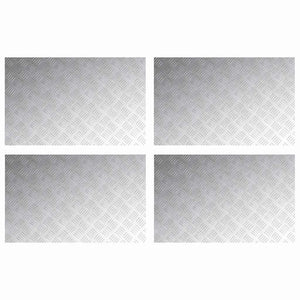 Dischi Quadrati 4 pcs Argento 80 x 50 cm Alluminio 4104358