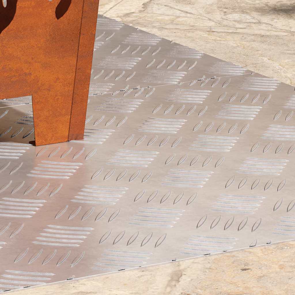 Dischi Quadrati 2 pcs Argento 90 x 50 cm Alluminio 4104359