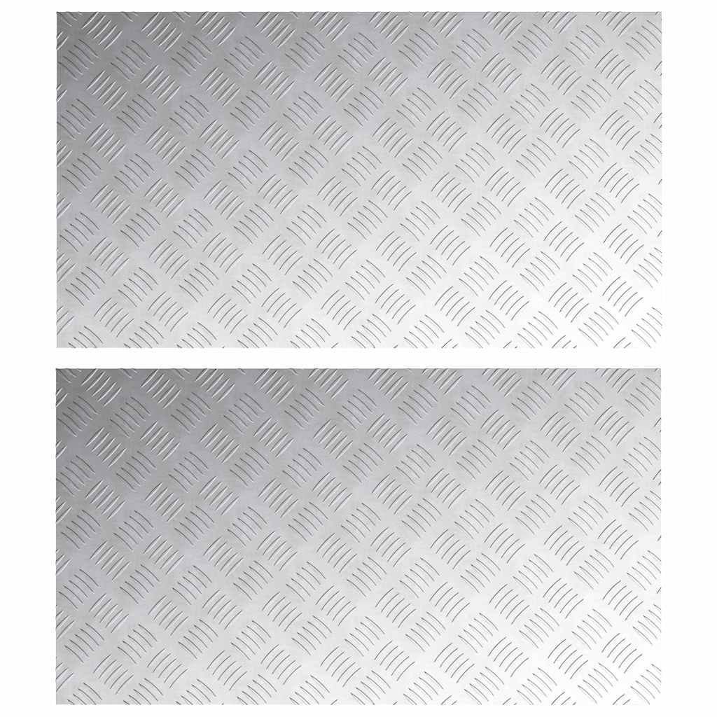 Dischi Quadrati 2 pcs Argento 90 x 50 cm Alluminio 4104359