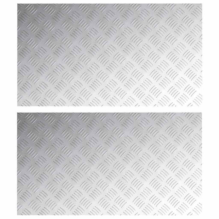 Dischi Quadrati 2 pcs Argento 90 x 50 cm Alluminio 4104359