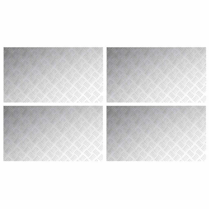 Dischi Quadrati 4 pcs Argento 90 x 50 cm Alluminio 4104360