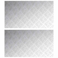 Dischi Quadrati 2 pcs Argento 90 x 50 cm Alluminio 4104361