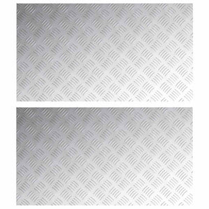 Dischi Quadrati 2 pcs Argento 90 x 50 cm Alluminio 4104361