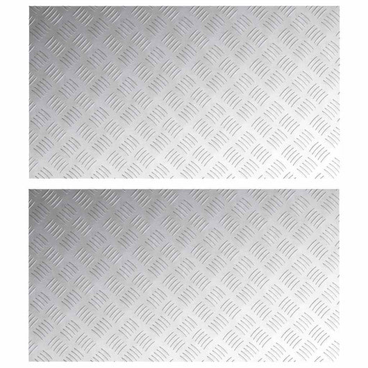 Dischi Quadrati 2 pcs Argento 90 x 50 cm Alluminio 4104361