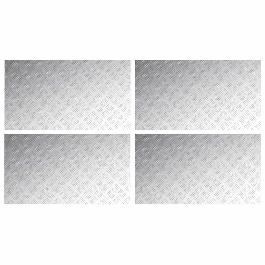 Dischi Quadrati 4 pcs Argento 90 x 50 cm Alluminio 4104362
