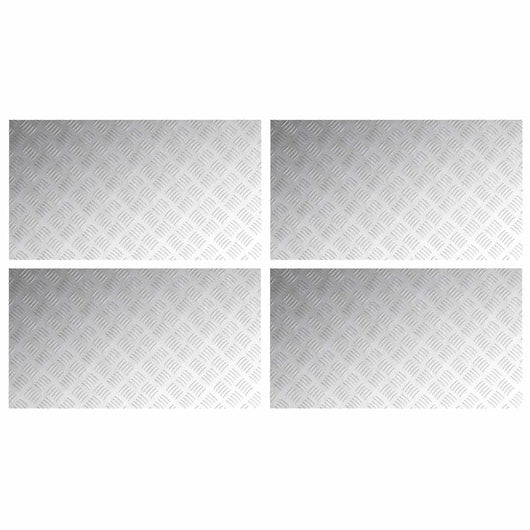 Dischi Quadrati 4 pcs Argento 90 x 50 cm Alluminio 4104362