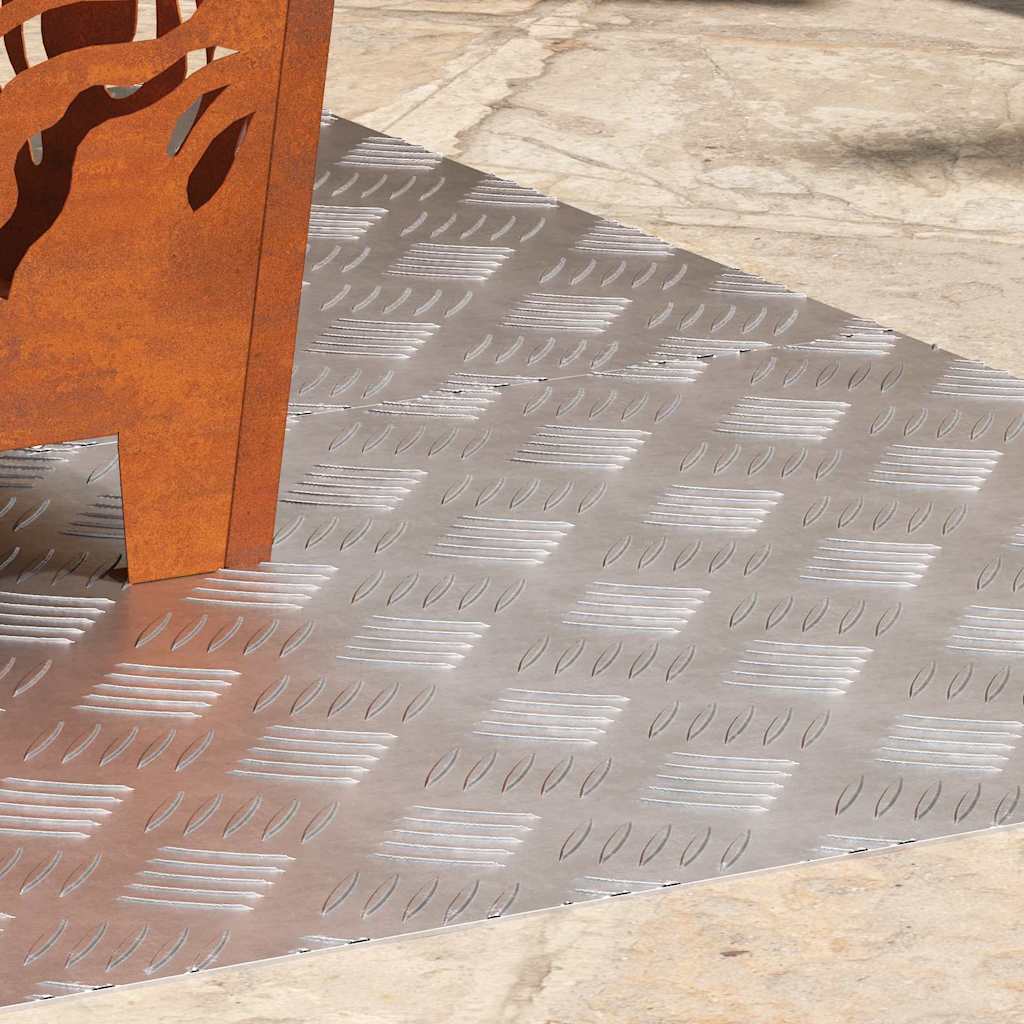 Dischi Quadrati 2 pcs Argento 100 x 50 cm Alluminio 4104363