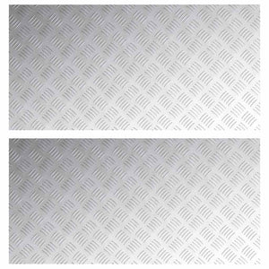 Dischi Quadrati 2 pcs Argento 100 x 50 cm Alluminio 4104363
