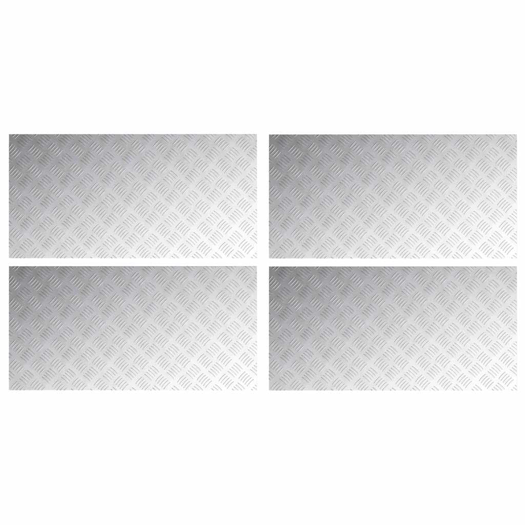 Dischi Quadrati 4 pcs Argento 100 x 50 cm Alluminio 4104364