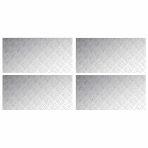 Dischi Quadrati 4 pcs Argento 100 x 50 cm Alluminio 4104364