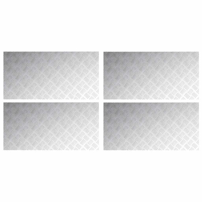 Dischi Quadrati 4 pcs Argento 100 x 50 cm Alluminio 4104364